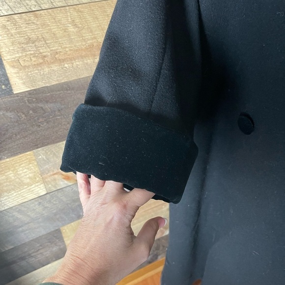 Vintage Herman Kay Wool Velvet Long Winter Outdoors Y2K Coat Size 14 - Picture 4 of 8
